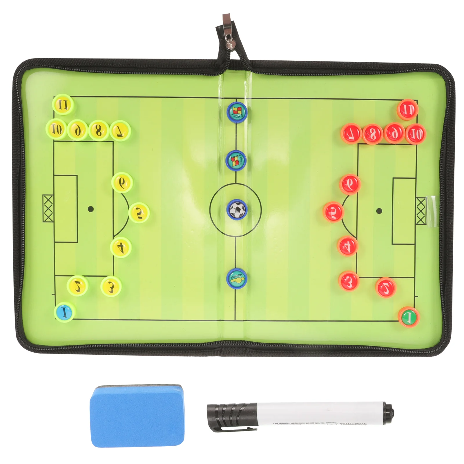 

Football Soccer Magnetic Tactic ClipBoard Coaching Strategy Board Kit Equipment Foldable and Portable Tool