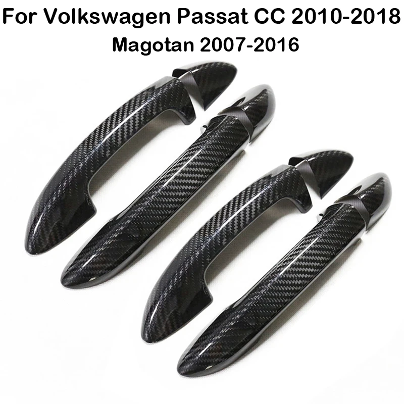 

For VW Volkswagen PASSAT CC 10-18 Magotan 07-16 Real Carbon Fiber Car Door Handle Cover Trim Catch Cap Stickers Auto Styling