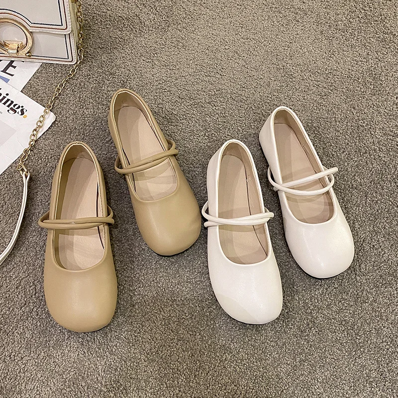 2023 New Women's Loafers Spring Autumn Leather Comfort Flat Slip-On Shoes Sweet Flower Fashion Women's Shoes Zapatos De Mujer