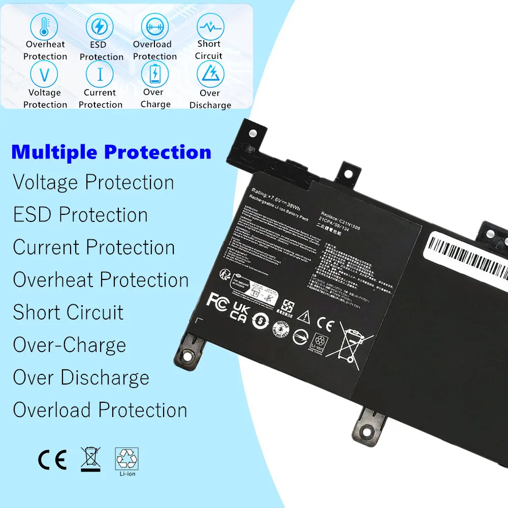 Фото Аккумулятор для ноутбуков ASUS VivoBook K556U F556U F556UA X556U X556UA X556UB A556U X556UF X556UJ X556UQ X556UR X556UV серии C21N1509 №5