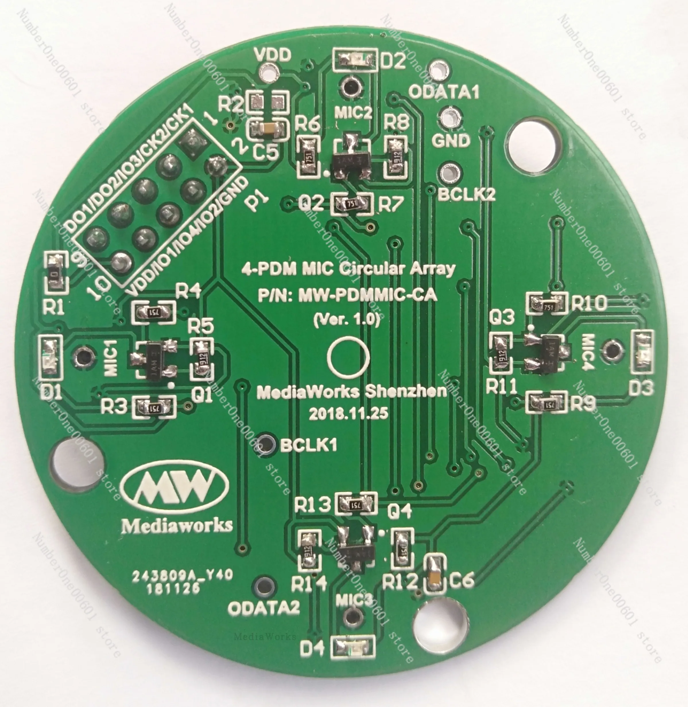Для цифрового кремниевого микрофона PDM с круглой массивной платой MEMS PDM-MIC ARRAY