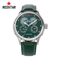 red star super luminous waterproof wristwatch automatic mechanical chronograph male clock seagull 1963 pilot man watches