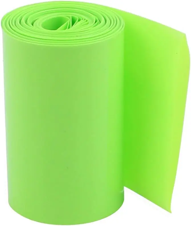 

Keszoox 75mm Flat Width 5M Length PVC Heat Shrink Tube Green for 18650 Battery Pack