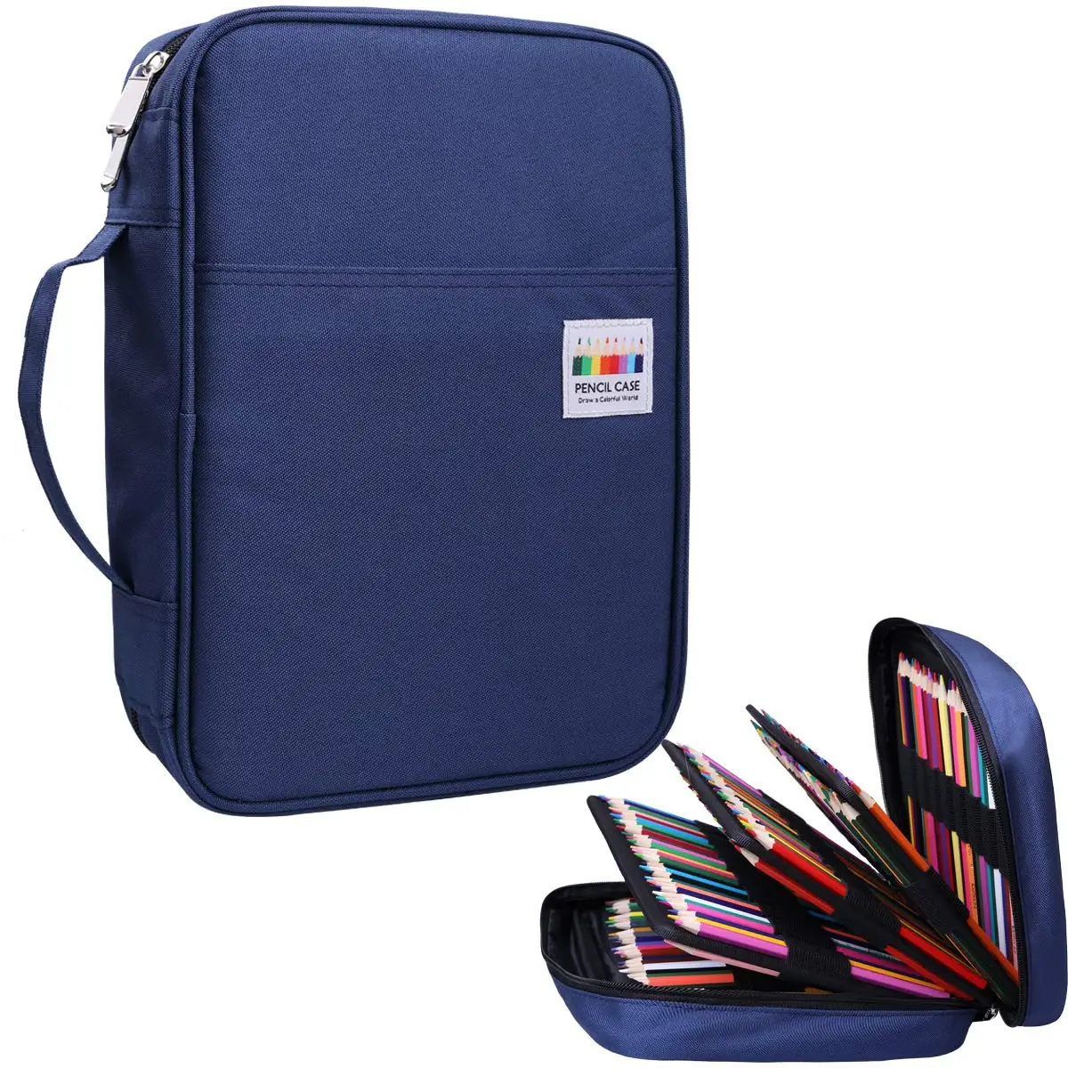 166 Slots Colored Pencil Case, Pen Organizer, Zipper Pencil 