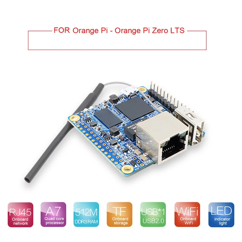 

For Orange Pi Zero LTS Allwinner H3 Chip 4-Core Cortex-A7 512MB DDR3 Memory Computer Development Board Programming MCU