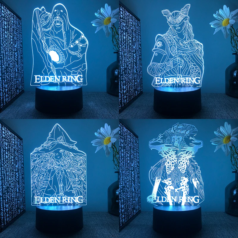 Elden Ring 3d Led Lamp For Bedroom Manga Night Lights Anime Action Figures Room Decor Living Room Ornament