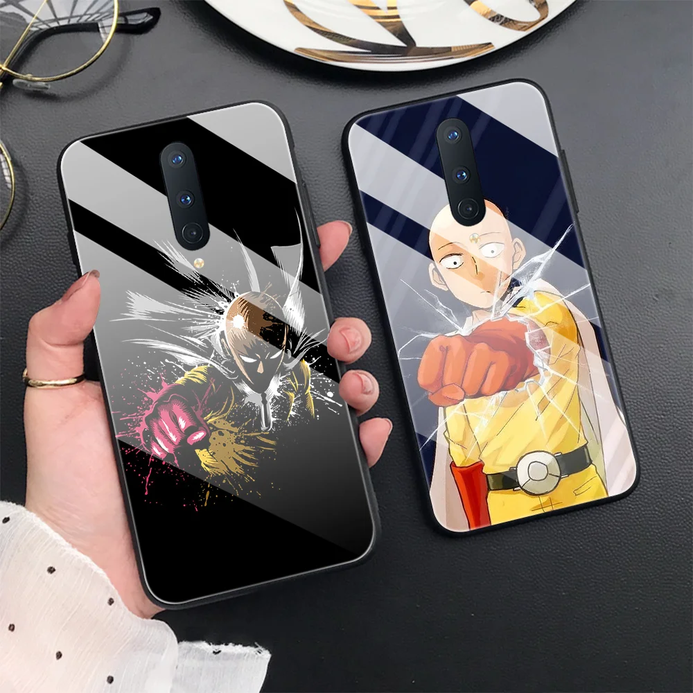 

Cartoon ONE PUNCH-MAN Anime Tempered Glass Phone Case for Oneplus 9 Pro 8 8T 7 7T 9R on Oneplus Nord N100 10 9RT 5G Cover Coque