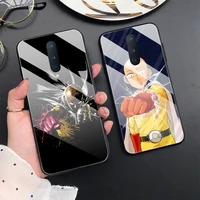 cartoon one punch man anime tempered glass phone case for oneplus 9 pro 8 8t 7 7t 9r on oneplus nord n100 10 9rt 5g cover coque