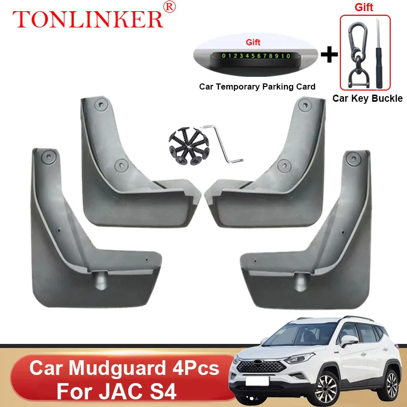 

TONLINKER Car Mudguard For JAC S4 SUV 2020 2021 2022 2023 Mudguards Splash Guards Front Rear Fender Mudflaps Accessories
