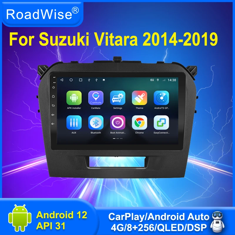 8+256 Android 12 Car Radio Carplay For Suzuki Vitara 4 2014 - 2017 2018 2019 Multimedia 4G Wifi Navi GPS IPS 2DIN DVD Autostereo