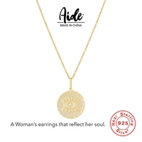 aide elegant eye necklace 925 sterling silver jewelry personality pendant matching jewelry ladies luxury necklace charm gift