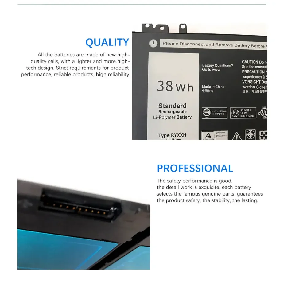 Новый аккумулятор RYXXH 3230 мАч для Latitude 12 5000 11 3150 3160 3550 E5250 E5450 E5550 серии 1 В 38 Втч