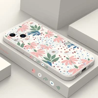 light colored flowers phone case for iphone 13 12 11 pro max mini x xr xs max se2020 8 7 plus 6 6s plus cover