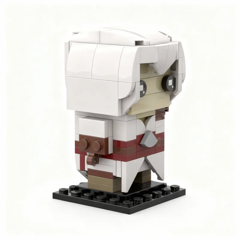 Фото Набор из 131 детали: Конструктор MOC Assassin's Creed Ezio Brickheadz, модель для сборки, игрушки, строительные блоки, рождественские подарки, креативные подарки на день рождения, DIY для детей №3
