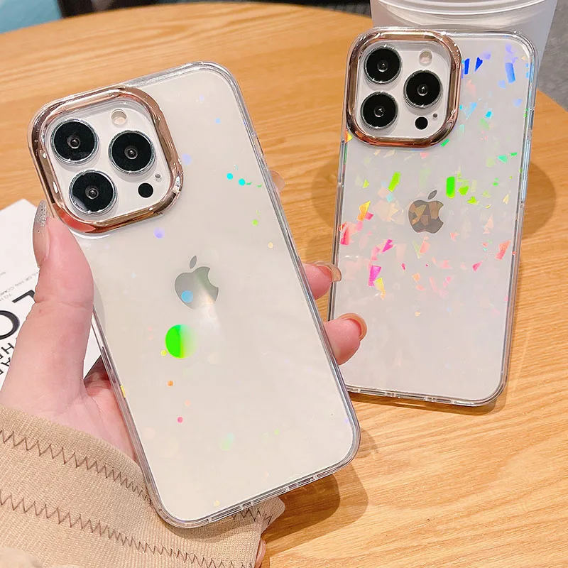 

Laser Butterfly Love heart electroplate Clear Case For iPhone 13 Pro Max 12 11 XR X XS Max 6 6S 7 8 Plus SE2022 2020 Back Cover