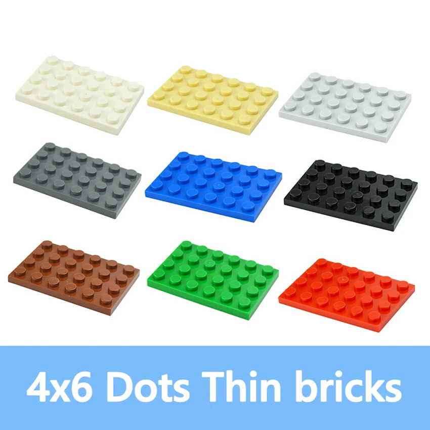 

20PCS DIY Building Blocks 4*6 Dots Thin Figures Bricks 4x6 Dots Educational Creative Size Compatible With 3032 Toys for Children