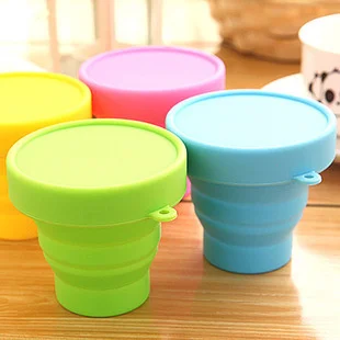 20Pcs/lot Food Grade Water Cup Protable Solid Color Silicone Cups Folding Gargle For Outdoor Travel Drinkware Tools - купить по