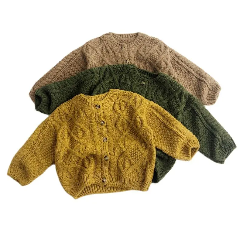 

2022 Autumn Knitted Cardigan Sweater Coat Loose Kid Clothes Girl Children's Clothing For Boy For 2-6 Years