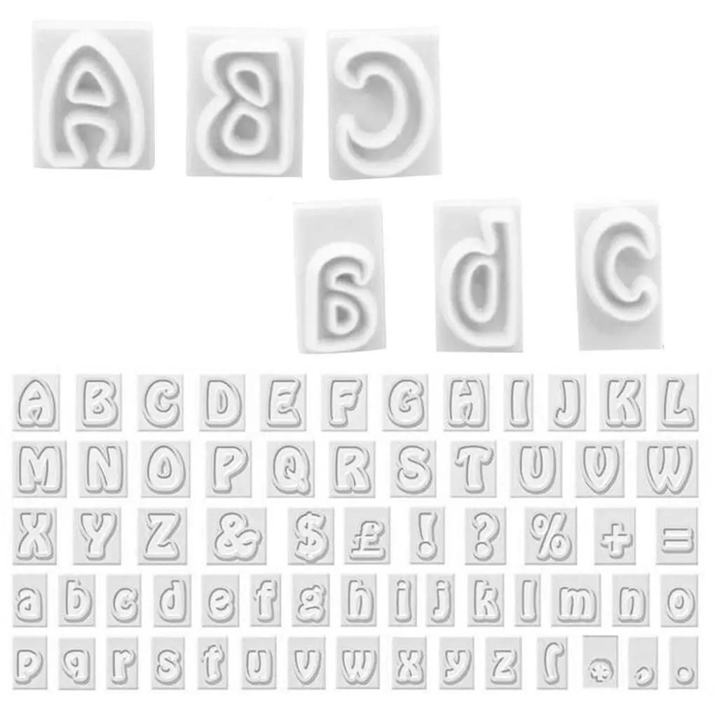 

64 шт./компл. форма для печенья, искусственные буквы, форма для помадки, инструмент для выпечки «сделай сам», белая прямая ручка