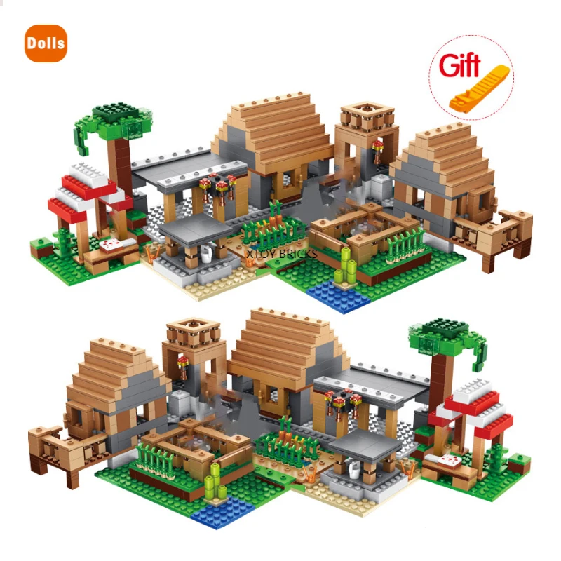 

The Farm Cottage Village House Building Blocks with Figures Compatible 21128 DIY Bricks Toys for Children