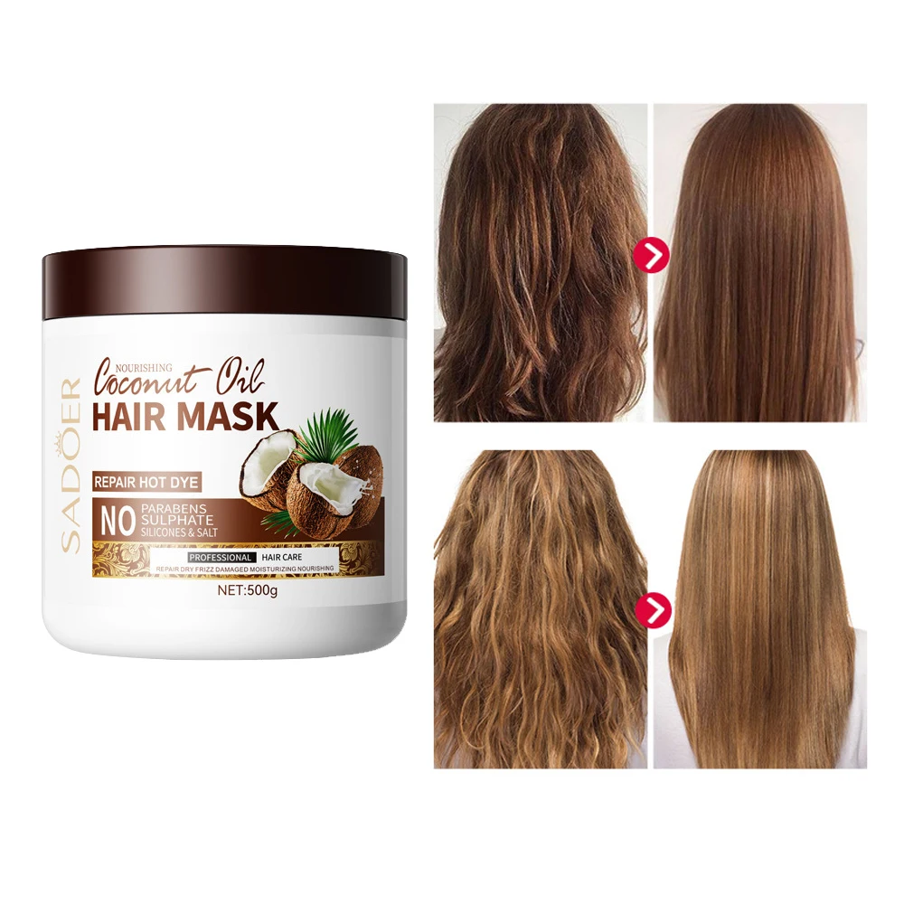 

Coconut Treatment Hair Mask Nutrition Infusing Masque Repairs Dryness Damage Smoothing Moisturizing Restore Soft Hair Care