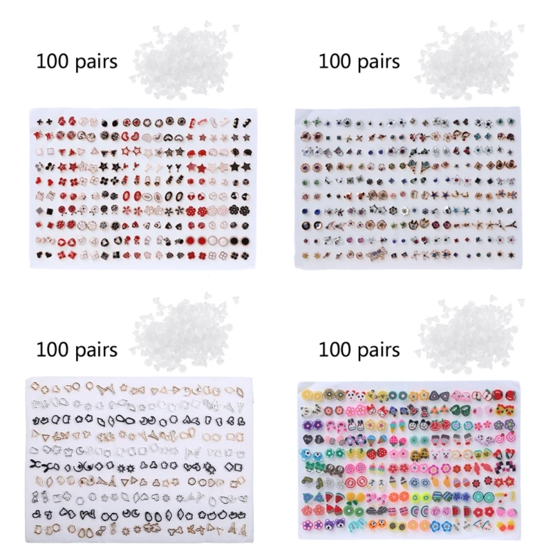 

100 Pairs Multiple Earrings Set for Women Earrings Set Earrings 4XBF
