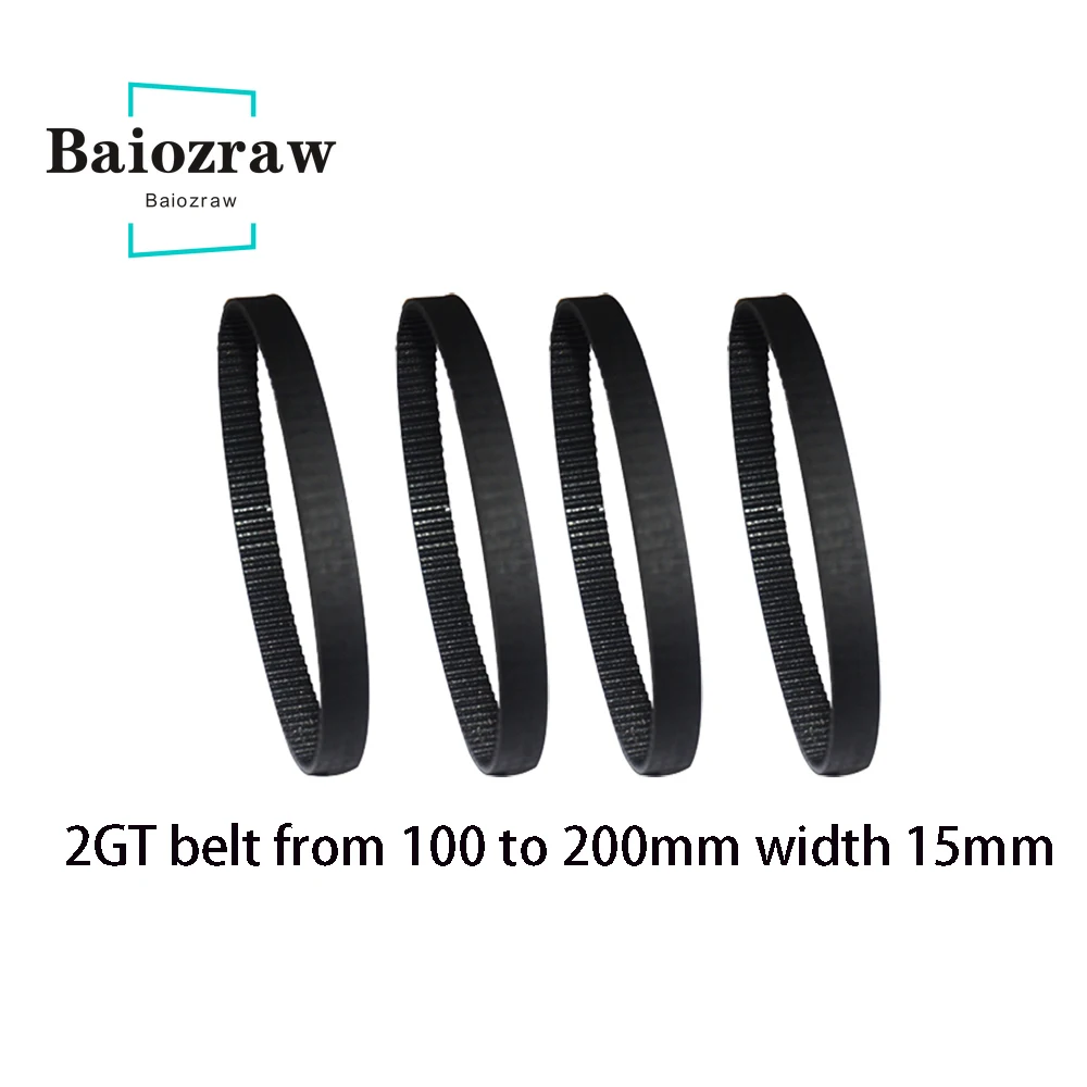 

3D Printer Parts GT2 15mm Closed Loop Rubber Timing Belt 202 220 240 250 260 280 294 300 320 350 360 400 420 436 500mm 2GT 1pcs