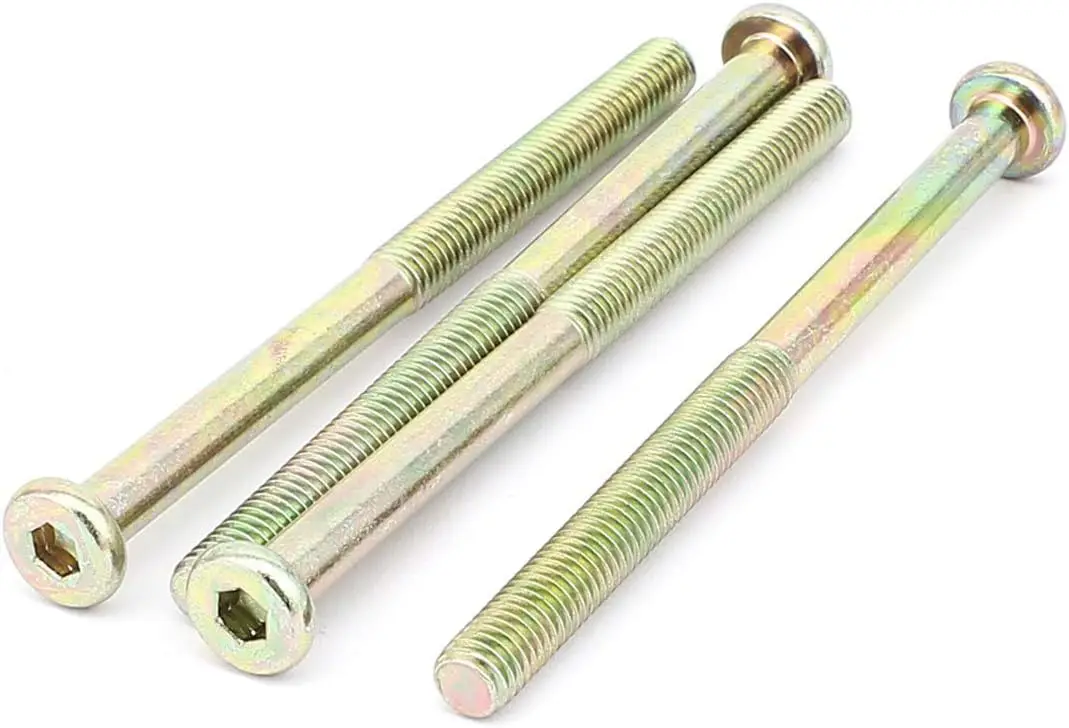

Keszoox M8 x 110mm Threaded Hex Socket Head Cap Screw Bolt Bronze Tone 4 Pcs