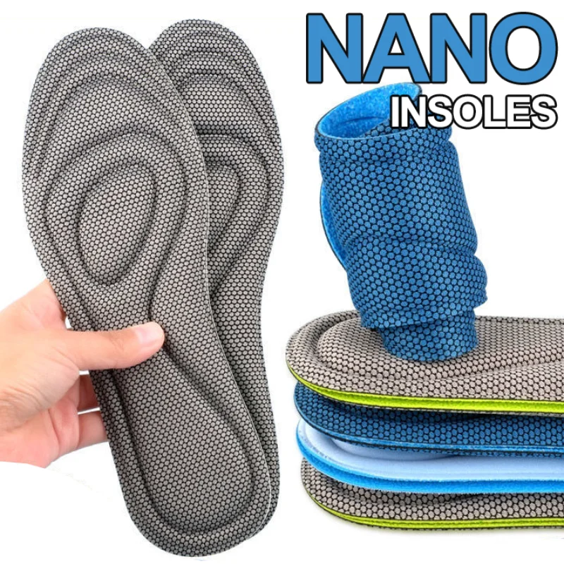 4Pcs Memory Foam Insoles Antibacterial Deodorization Sweat Absorption Insert Sport Shoes Running Pads Breathable Insole Footcare