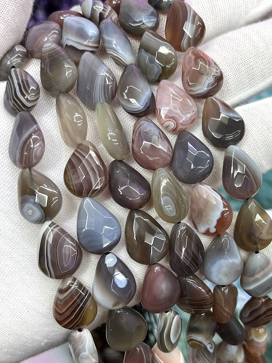 

Natural Stone Persian Gulf Agate Beads Faceted Water Drop Shape Loose For Jewelry Making DIY Necklace Bracelet 15'' 12x16mm