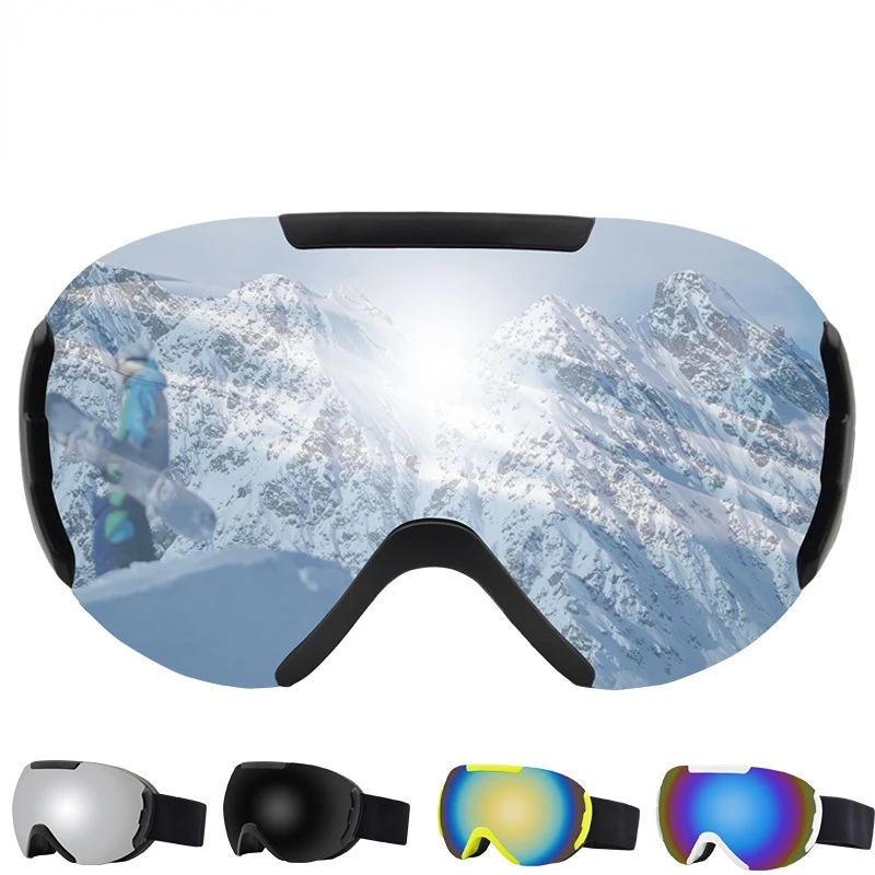 Двухслойные противотуманные лыжные очки, очки для сноуборда, снегохода, очки для снегохода, Открытый спорт, лыжные очки, лыжные очки