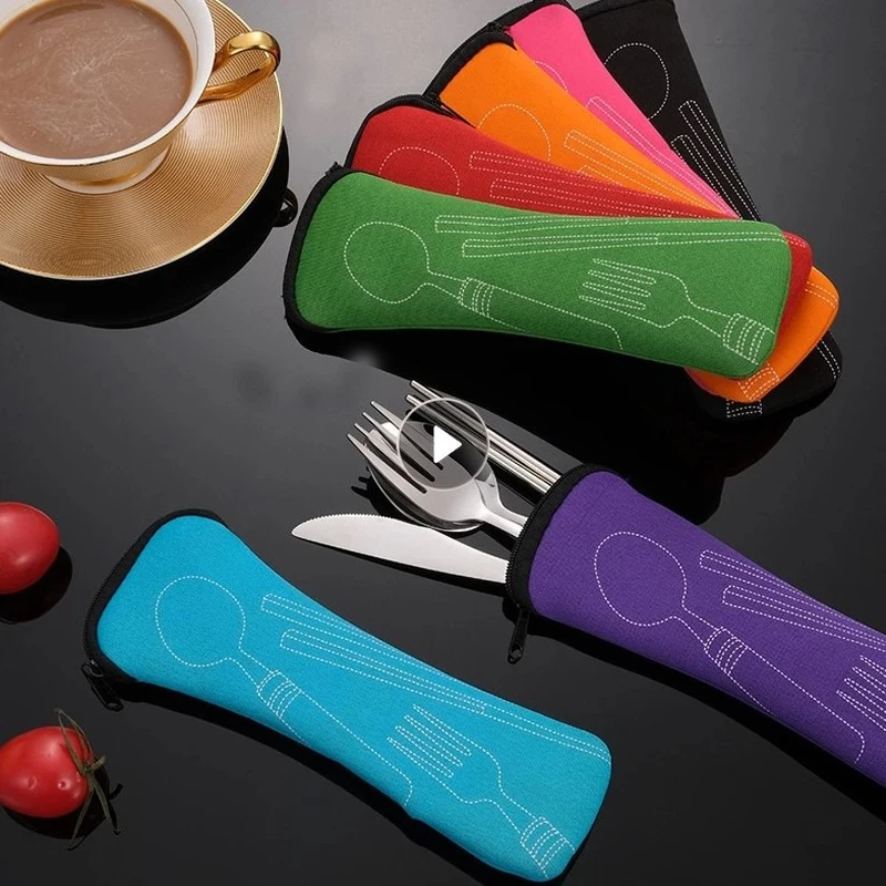 Portable Tableware Bag Cutlery Bag Dinner Set Travel Packagi