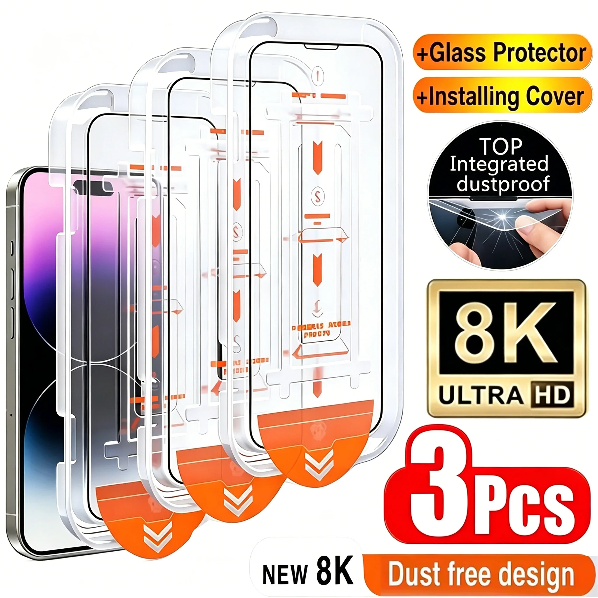 Фото Защитное стекло из закаленного стекла для OnePlus 15, 15T, 15R, 13T, 10T, 10R, 12R, 11, 12, 13, 8, 9 Pro, Nord CE6, CE5, 6, 5, 4, 3 с простой установкой №1