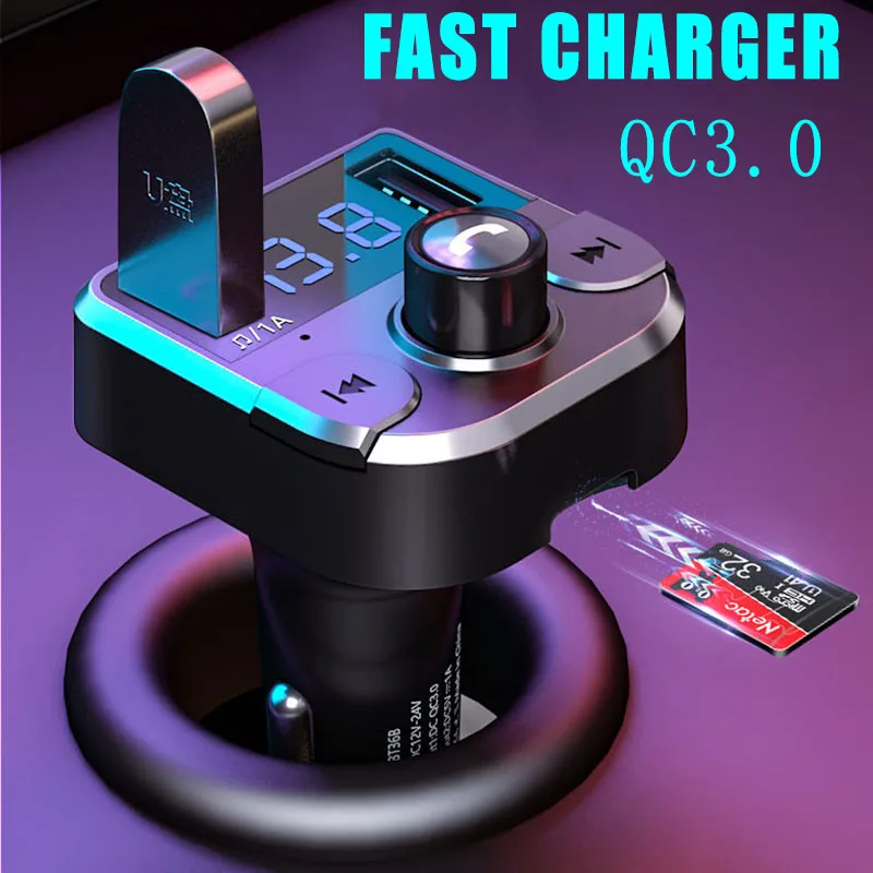 

Bluetooth 5.0 Car Adapter FM Transmitter Handsfree Auto Mp3 Player Dual USB Fast Charger Wireless Transmitter Car Gadgets