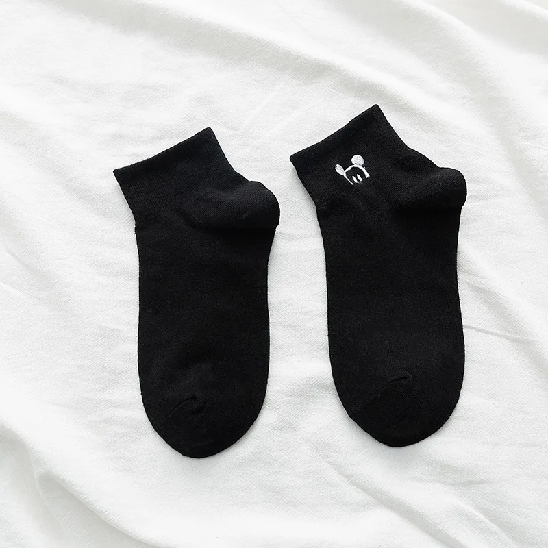 Disney Embroidered women's socks shallow mouth Korean cute Japanese tide summer thin Cotton Funny street adult short boat sock
