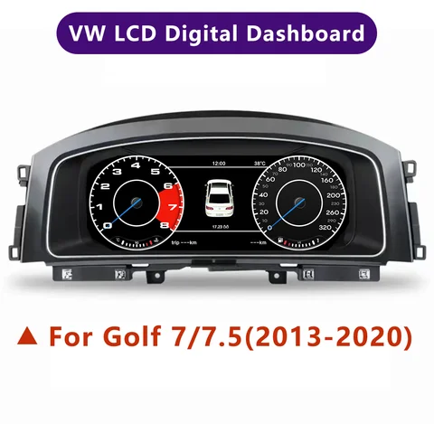 12,3-дюймовый ЖК-спидометр для Volkswagen Golf 7/7,5 MK7 2013-2020, автомобильный цифровой дисплей на приборной панели, экран скорости, виртуальная панель кабины