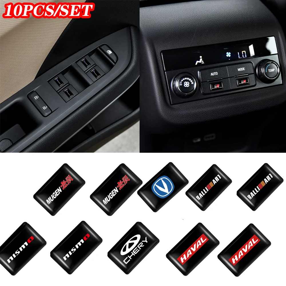 

10pcs Custom Car Badges Interior Stickers Emblems Auto Decoration Accessories For Peugeot 206 307 208 308 207 3008 407 2008 508