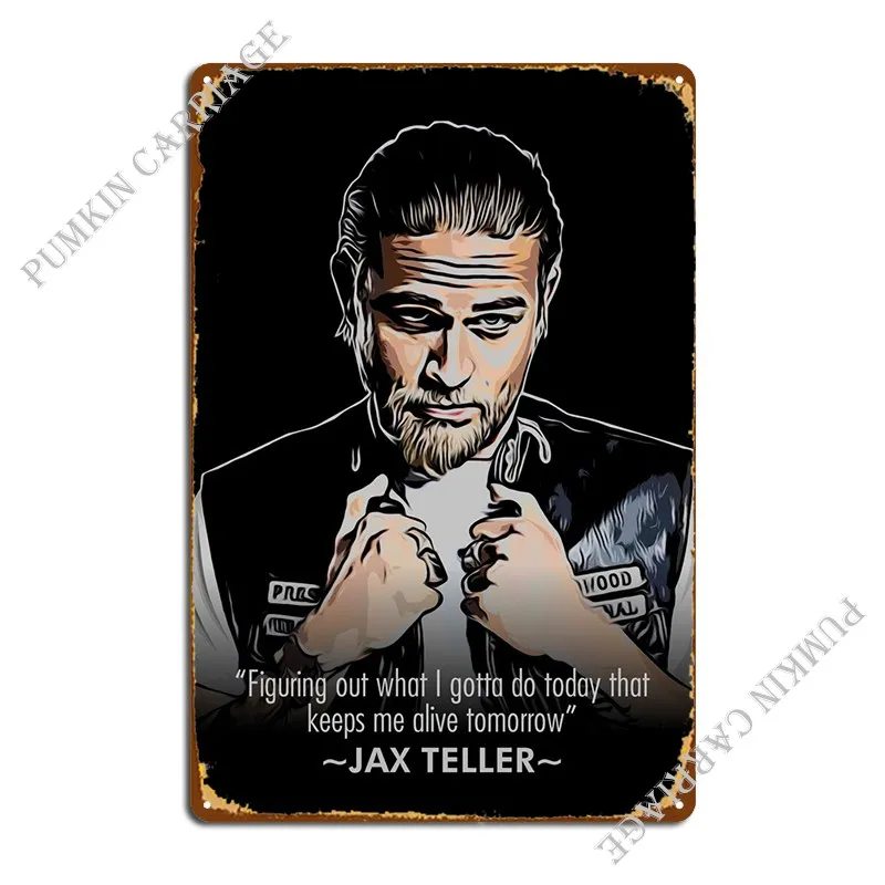 

Металлический плакат Jax Teller, заржавеющий стиль, клубный оловянный плакат