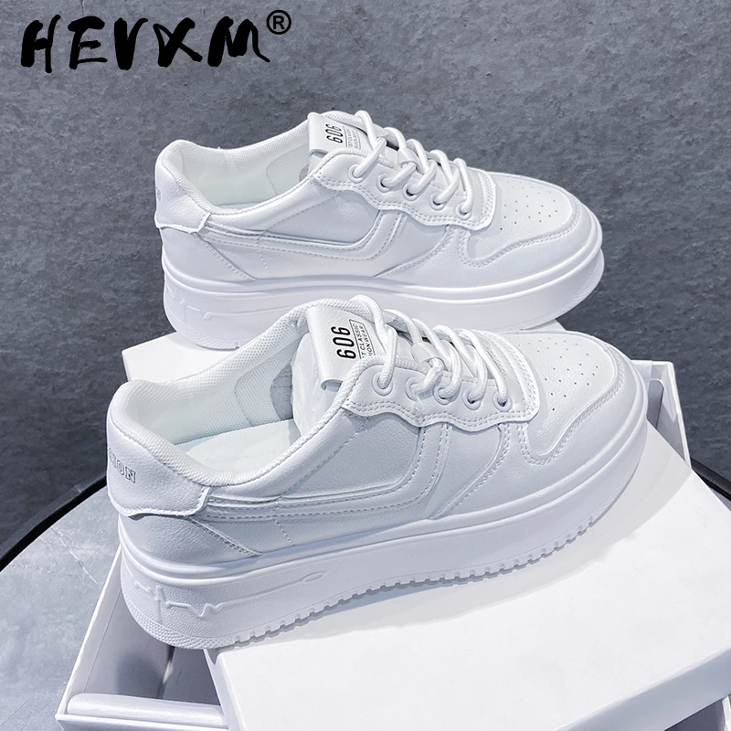2023 New White Sneakers Women Fashion Comfortable Platform Vulcanize Shoes Lace Up Flats Casual Ladies Footwear Summer Basket