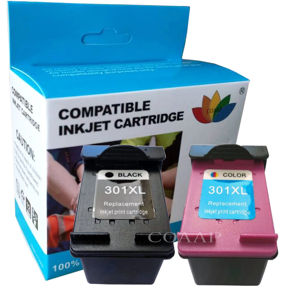 

2 Pack Compatible hp301 XL BK+Tricolor Replacement Ink Cartridges for HP 301 Deskjet 1010 2542 1512 1514 1050 2050 3050 Printer