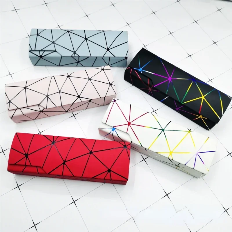 

Портативные Квадратные Зеркальные очки, зернистая коробка для очков, магнитная ручная работа, модные очки для хранения, солнцезащитные очки с деревянным замком