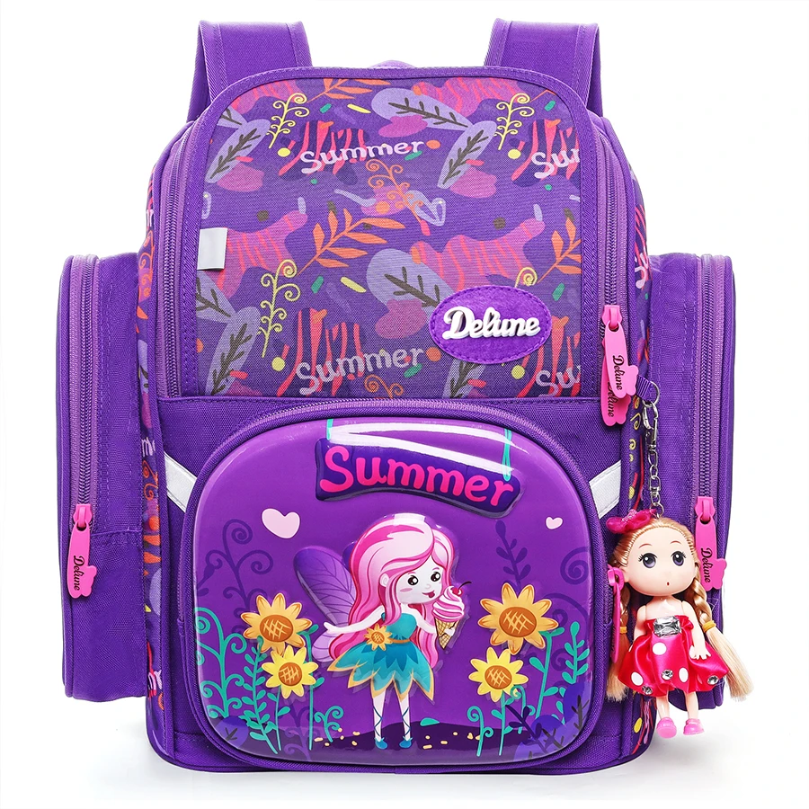 

Delune детские школьные ранцы с изображением героев мультфильмов бабочки эльфа для девочек, детские модные ранцы для начальной ортопедическо...