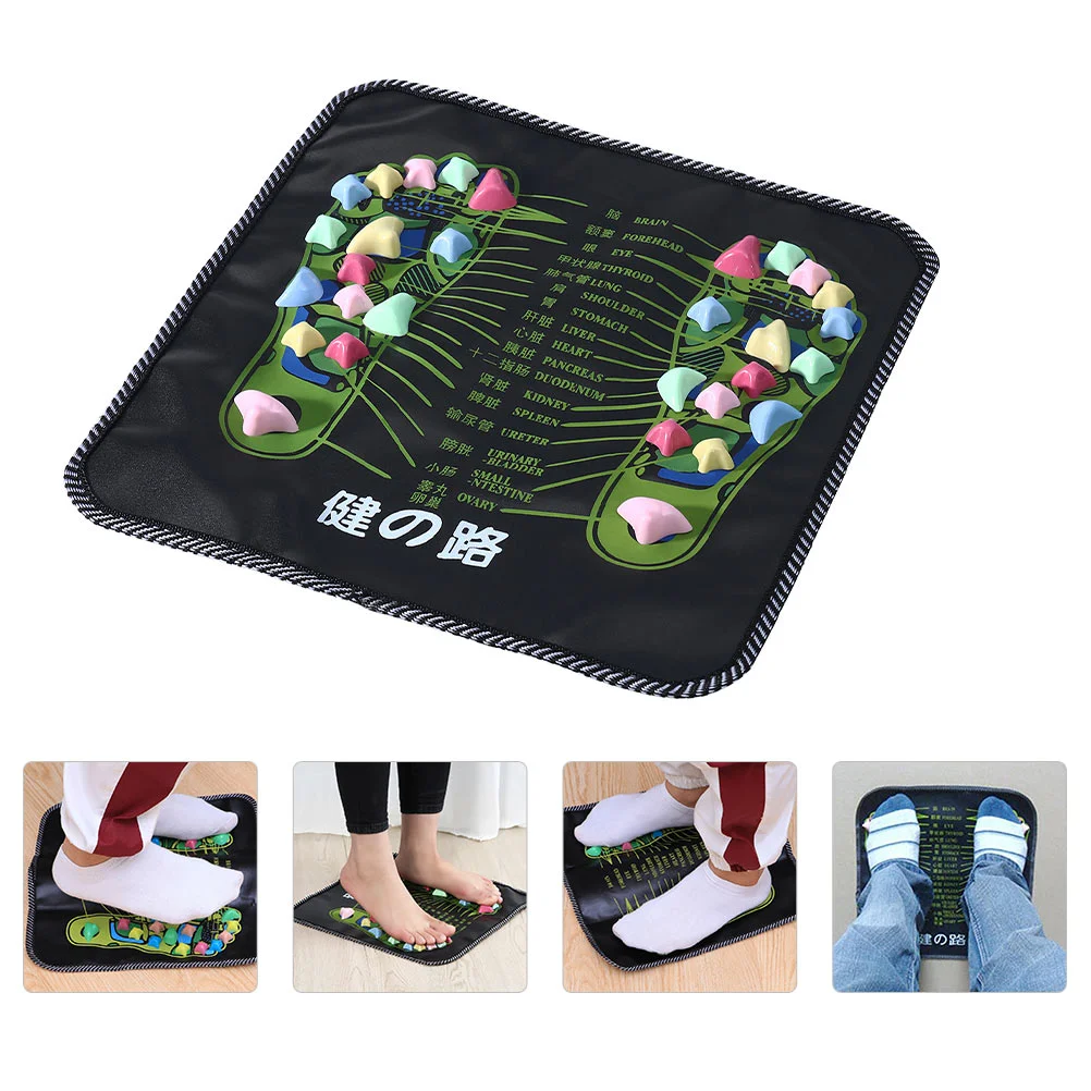 

Mat Foot Reflexology Acupressure Stone Feet Acupoint Pad Roller Walk Pain Tool Sole Arch Pebble Fasciitis Massaging Plantar Spa