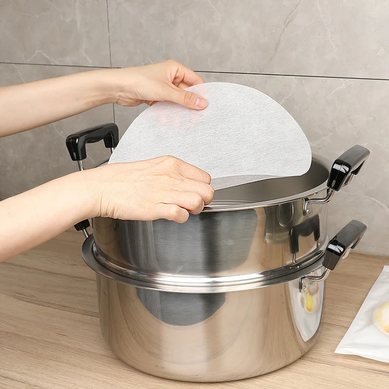 

Kitchen Disposable Steaming Cloth Steamer Paper Round Steamed Bun Paper Pad Non Stick Oil Paper Cage Drawer Cloth Steamer Paper