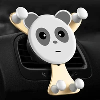 cute panda air vent phone holder animal shape car snap on universal gravity sensing gps holder for iphone samsung xiaomi
