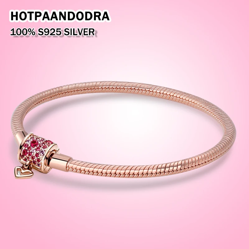 

Hot Quality Silver Snake Chain Fine Brand Bead Bracelet 925 Fit European Authentic Charm Bracelet for Women DIY Jewelry Making