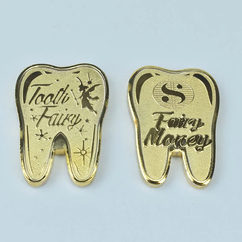 Tooth Fairy Coin Gold Plated Creative Kids Tooth Change For Children Gift Growth Record Commemorative Coin