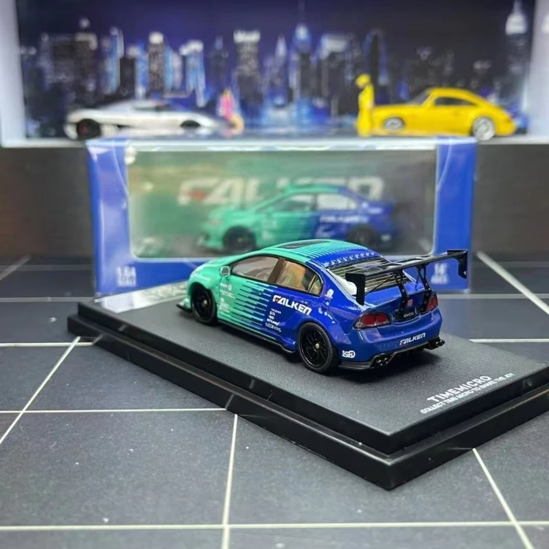 TIMEMICRO 1:64 Honda Civic FD2 Falken тематическая окраска модель автомобиля из сплава