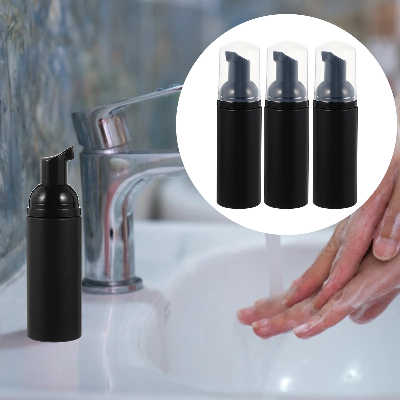 

3 Pcs Bubble Bottle Mini Foaming Pump Clear Mascara Foamer Bottles Plastic Travel Shampoo Dispenser Containers