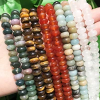 new natural white moonstone tiger eye amazonite rondelle stone beads for jewelry making abacus spacer beads diy bracelet 15